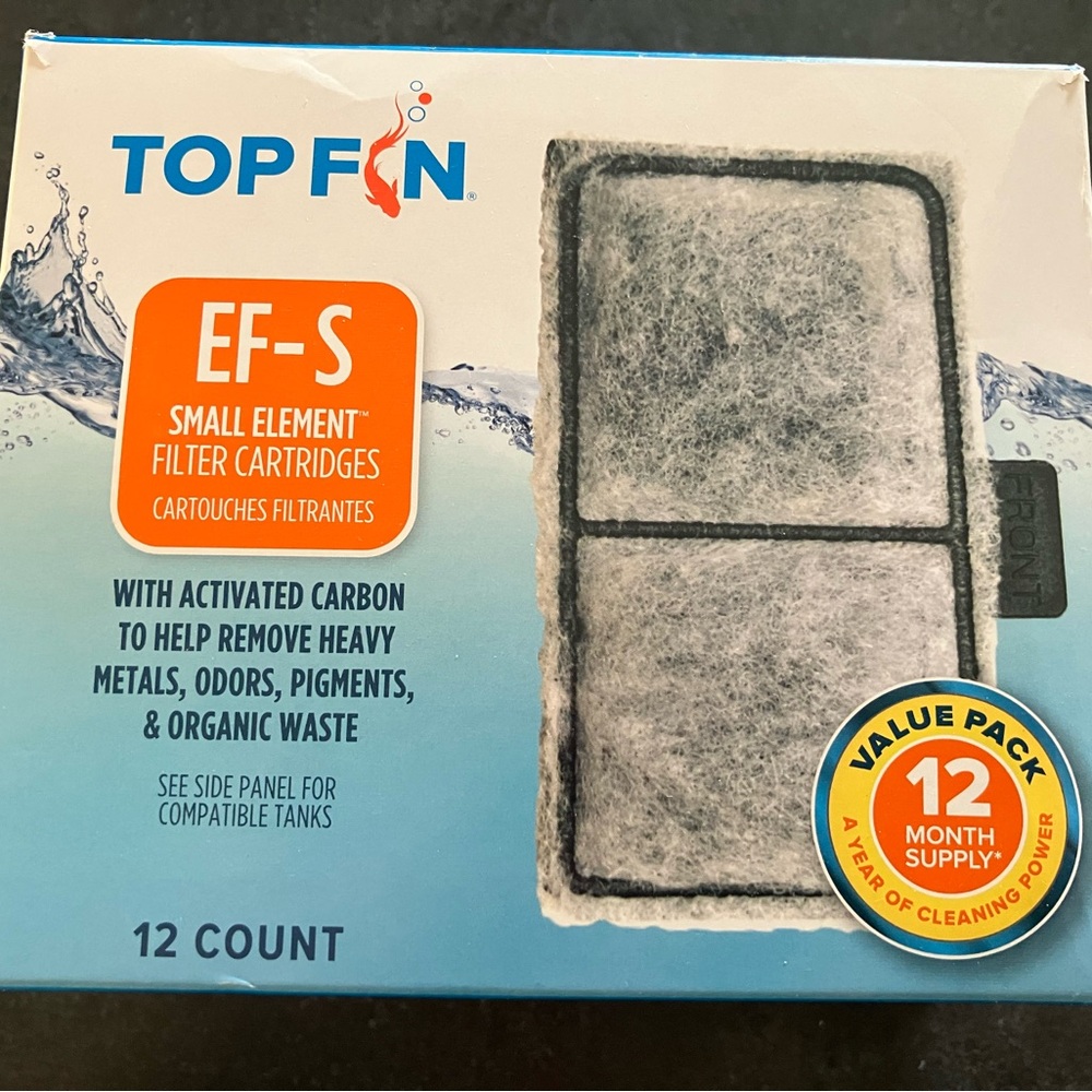 Top fin filter cartridges